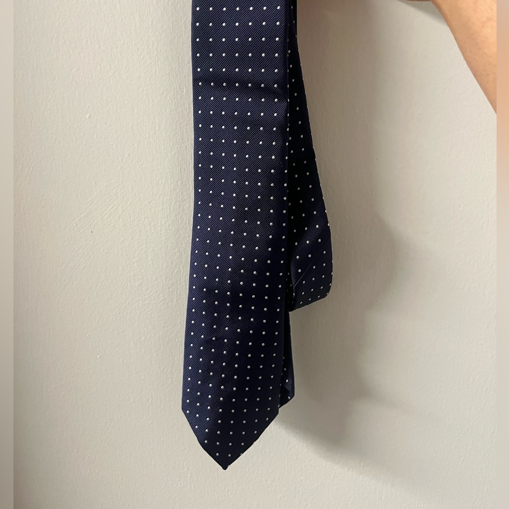 Polo by Ralph Lauren Navy Blue Polka Dot Tie